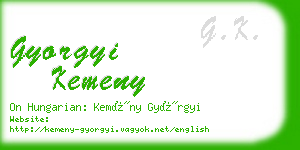 gyorgyi kemeny business card